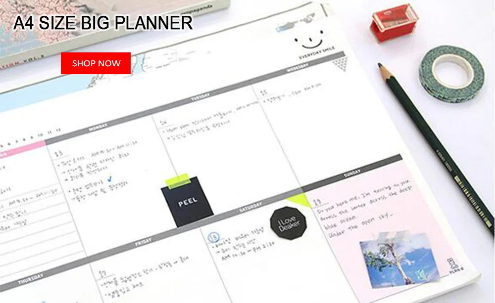 1pcs/lot A5 Business Efficient Working Monthly Planner , A5 Spiral Daily Planner