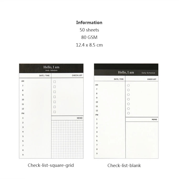 Mini Planner Daily Check List Desk Time Schedule Office School Notebook/Planner Stationary Weekly Planner