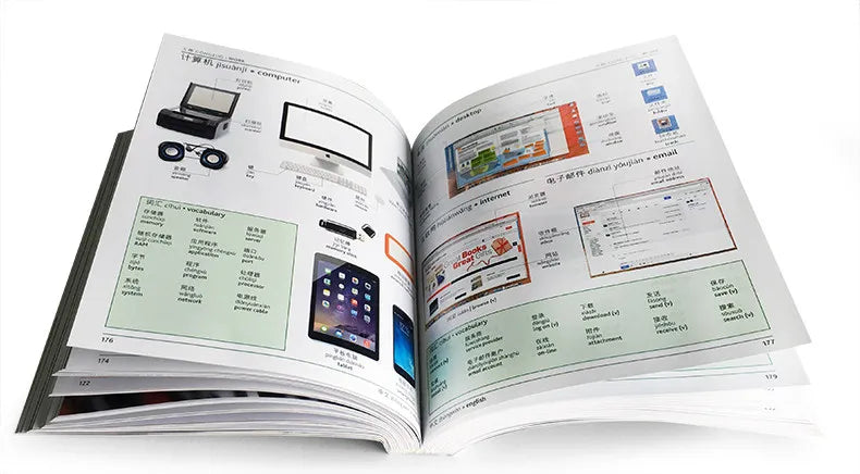 New Dictionary English Chinese Japanese Korean Russian German French Portuguese Global Languages Color Illustrated Dictionary