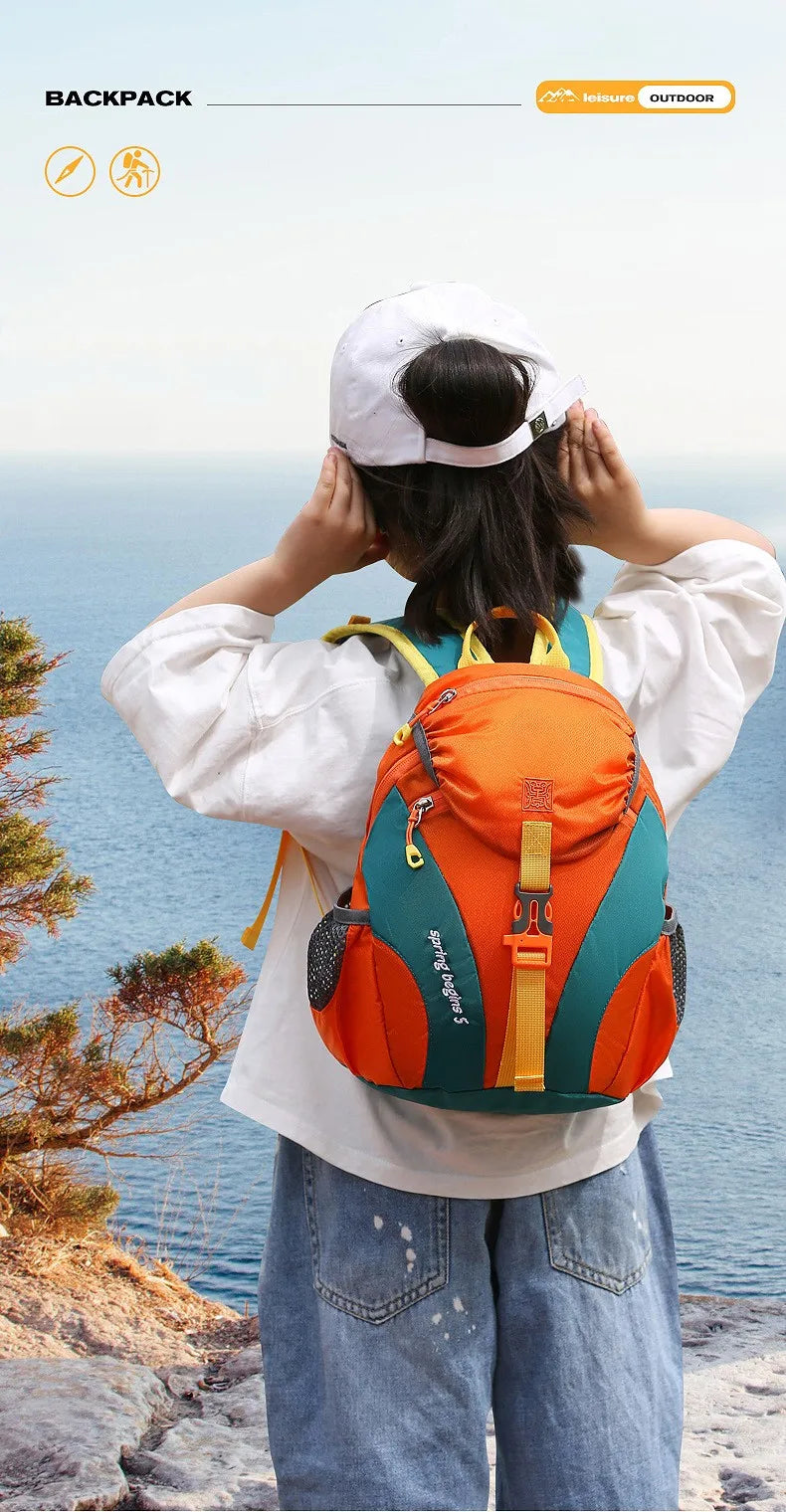 Kids Outdoor Hiking Backpack Lightweight Nylon Waterproof School Bag Girls Boys Large Capacity Leisure Travel Mountaineering Bag