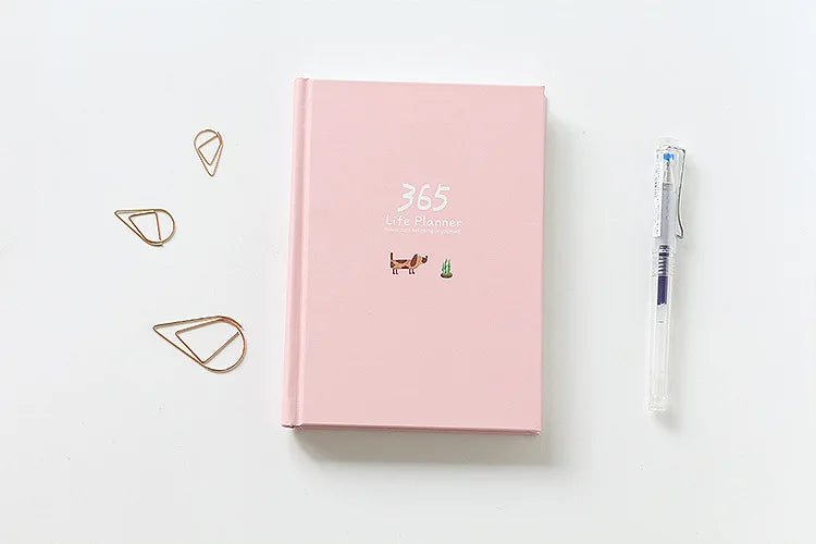 365 Planner Agenda Notebook Colorful Inner Page Illustration Yearly Daily Plan Journal Diary Book Record Life Stationery Gifts