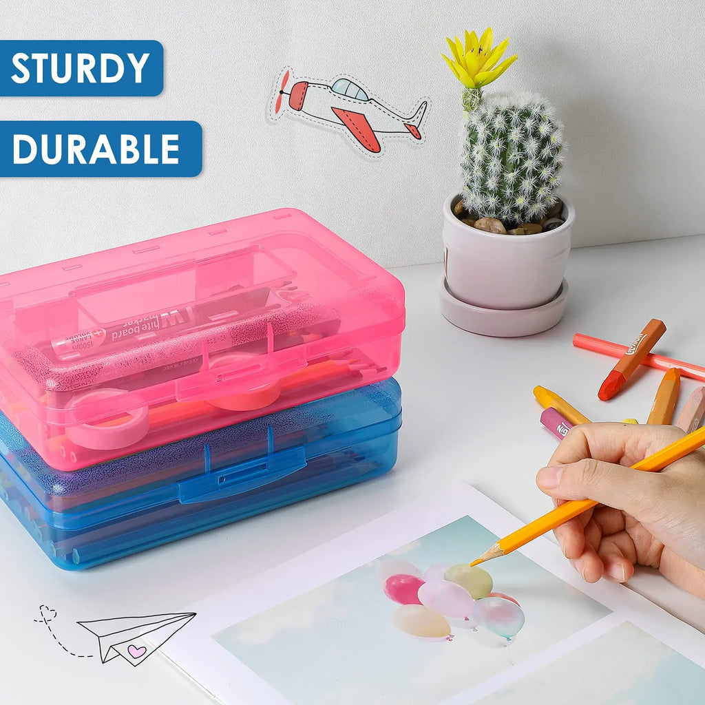 Pencil Case Large Supply Box Organizer Box Stackable Storage Box For Classroom Art School Office Supplies Home Storage