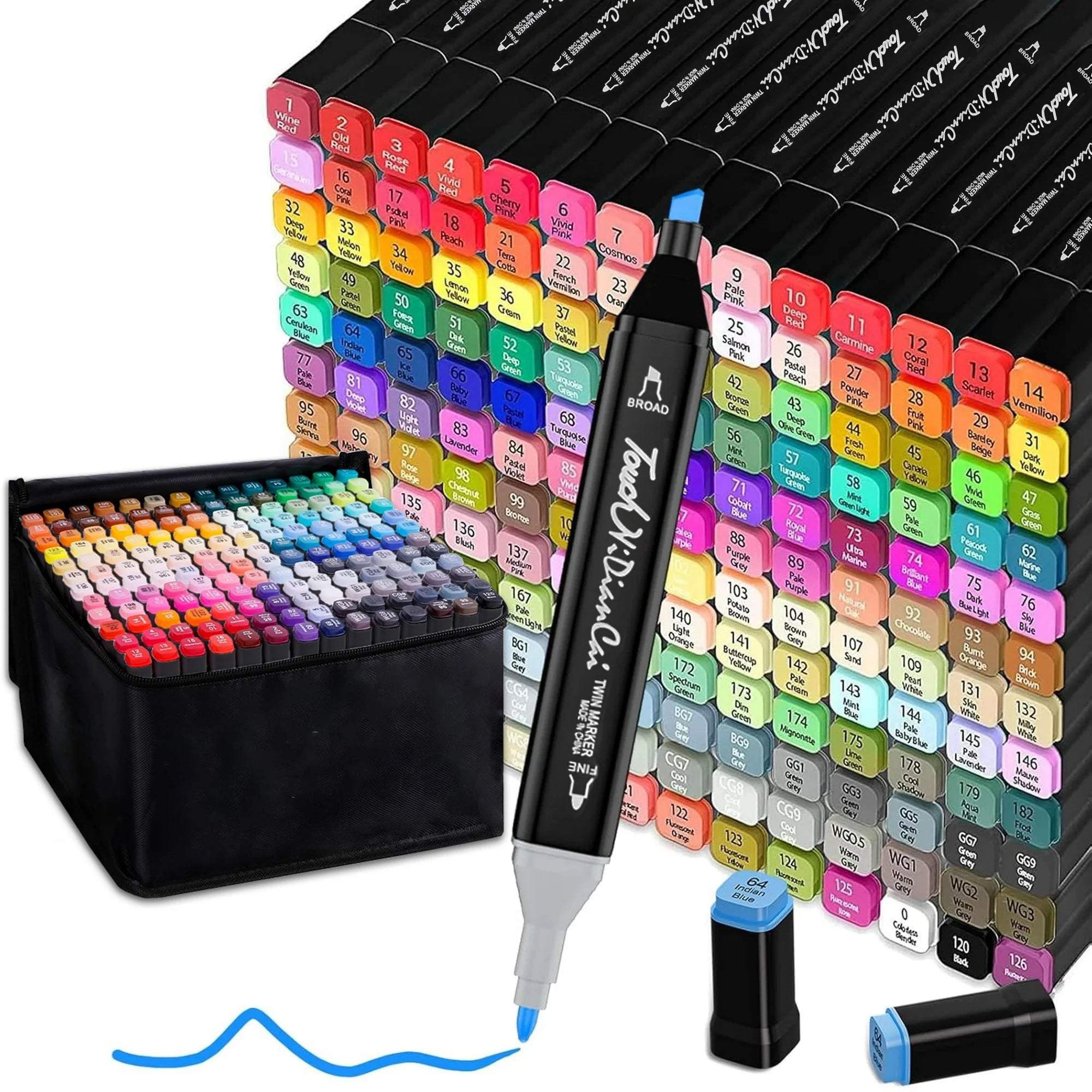 24-168 Colors Alcohol Felt Markers Pens Dual Tip Permanent Artist Art School Supplies Manga Sketching Markers Student Gift
