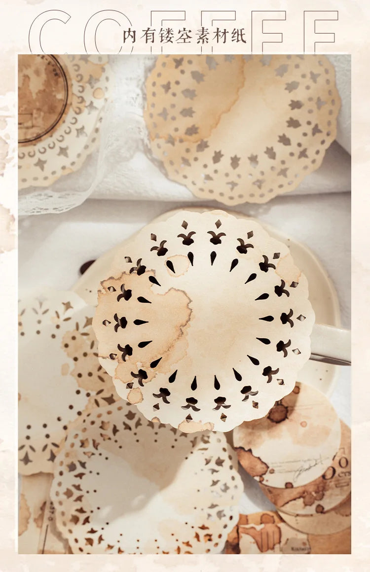 65 pcs/pack Coffee stain Style Decorative paper handmade DIY Diary Scrapbooking Background paper craft paper