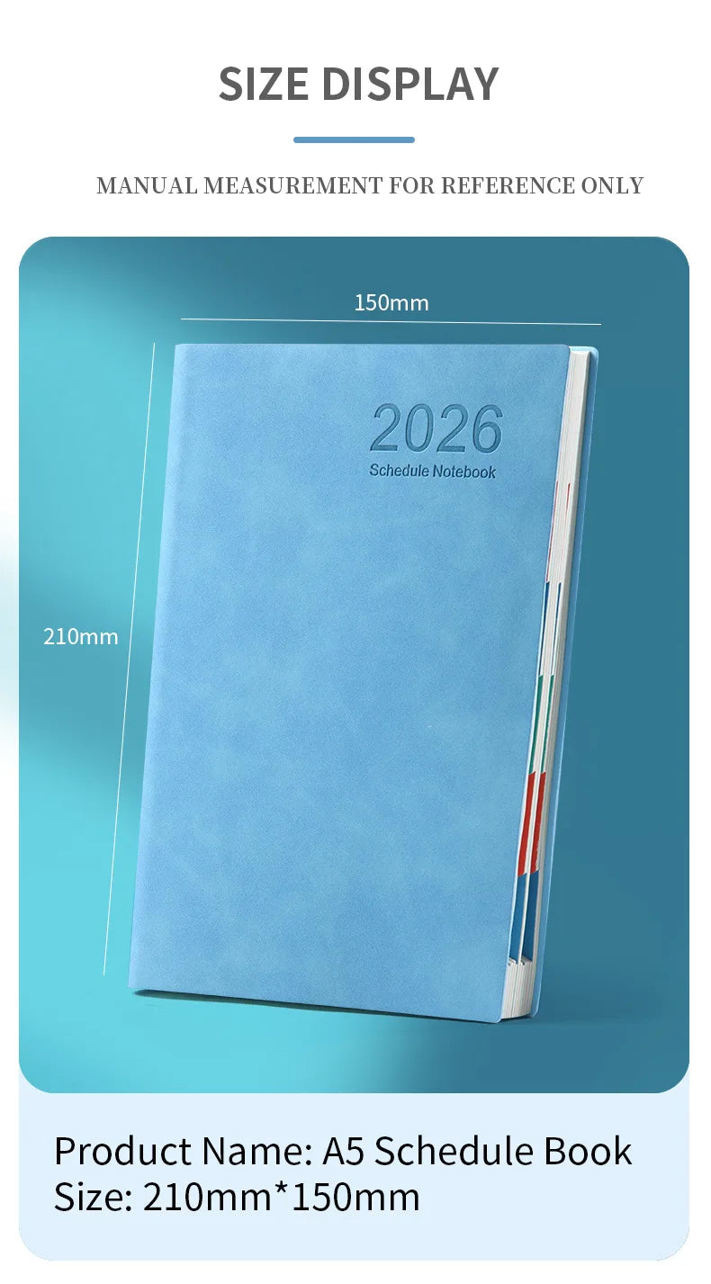 2026 A5 Daily Planner Notebook, 365 Days English Schedule Book, Productivity Journal For Work, Study And Time Management