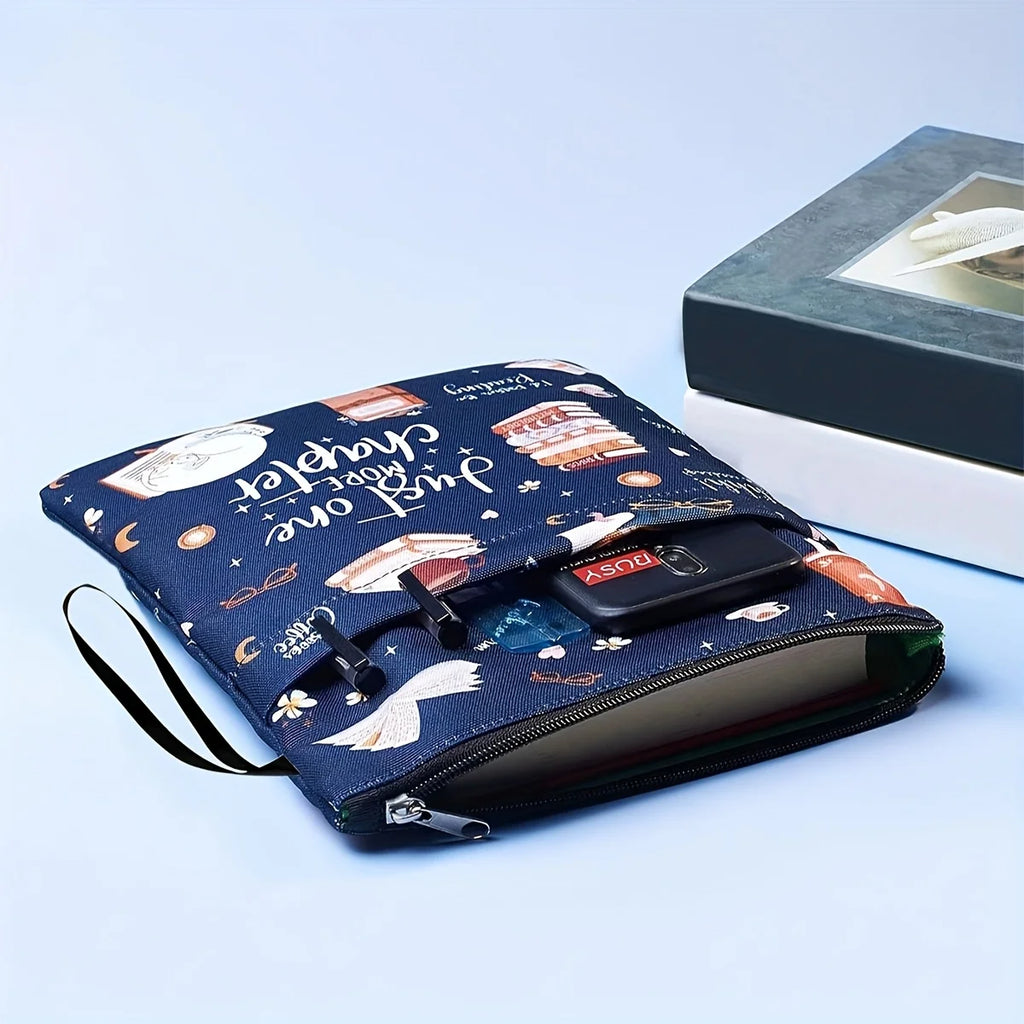 1 "Just Another Chapter" Book Cover with Zipper and Front Pocket - Humorous Illustration, Suitable for Paperback Book Cover