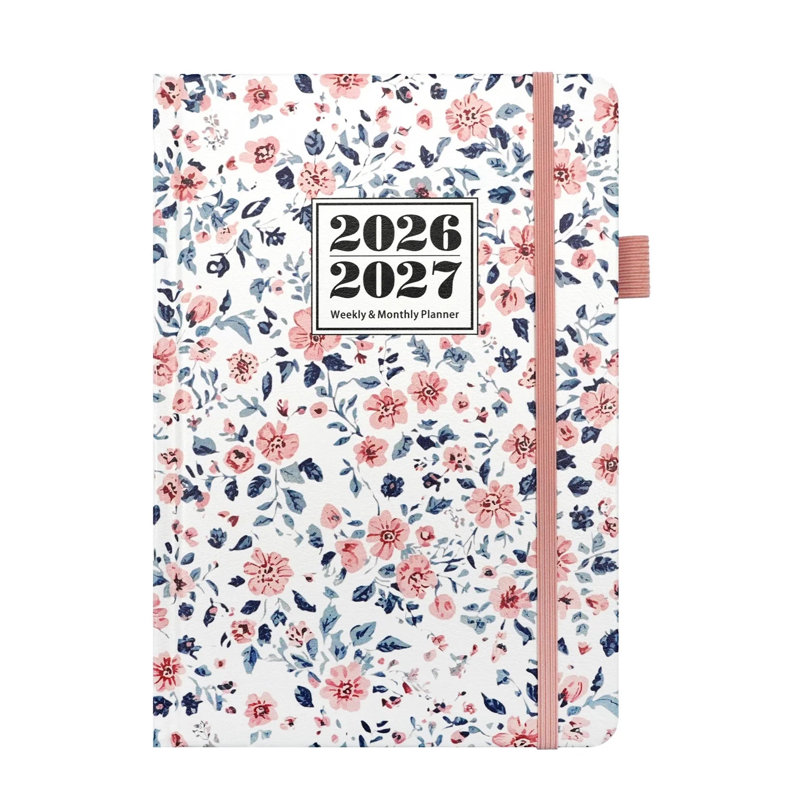 2026 2027 Floral Print Planner Weekly Monthly A5 Size 144 Pages Notebook Academic Daily Yearly Schedule Calendar Flower Design