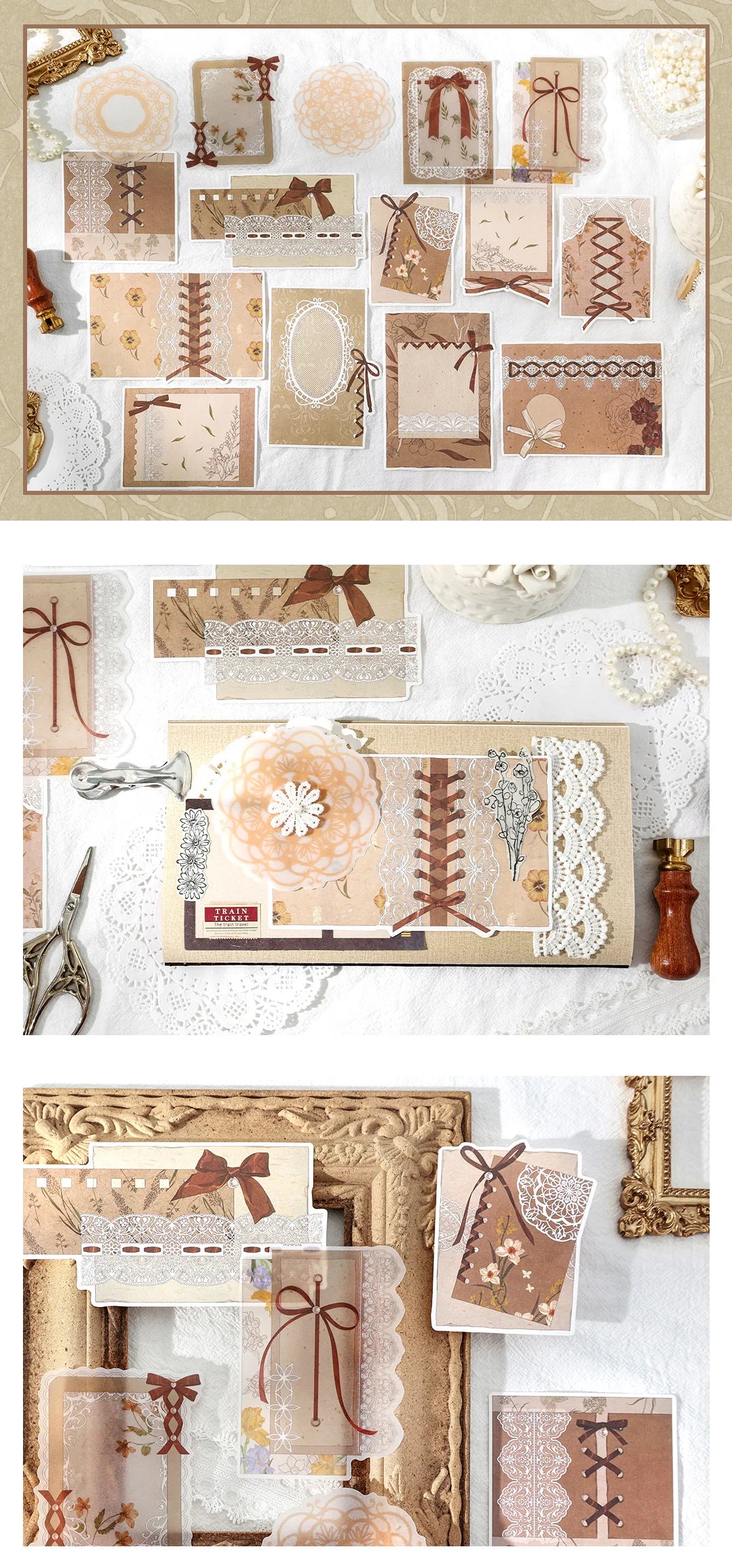 4 styles 30 pcs Vintage material paper Junk Journal DIY Scrapbooking Collage Materials Creative Stationery background paper