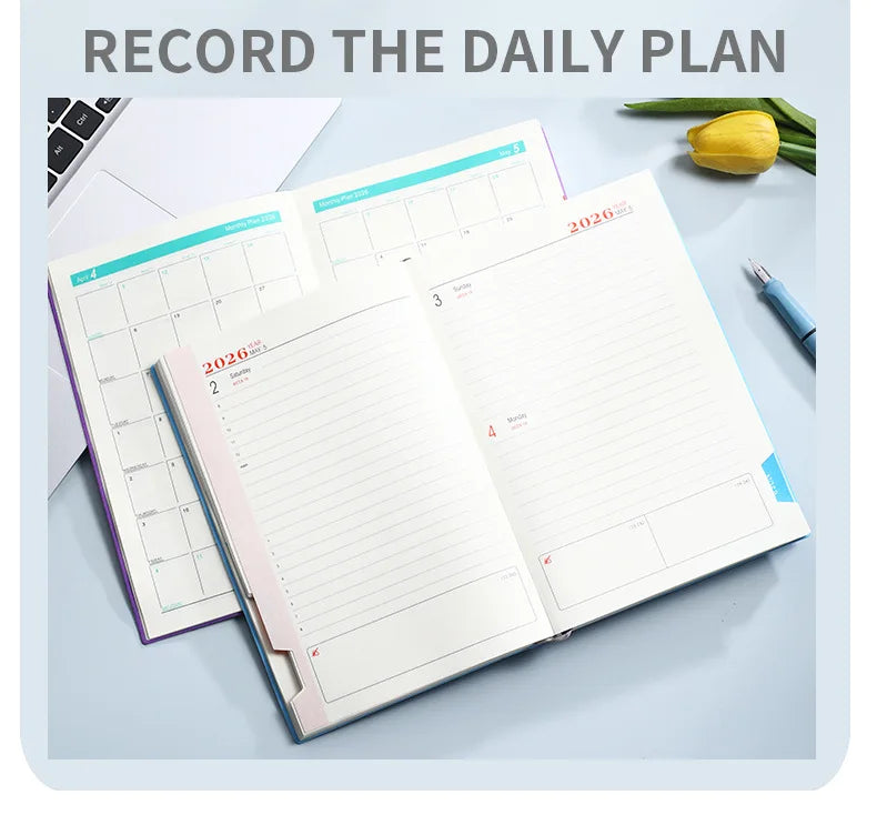2026 A5 Daily Planner Notebook, 365 Days English Schedule Book, Productivity Journal For Work, Study And Time Management