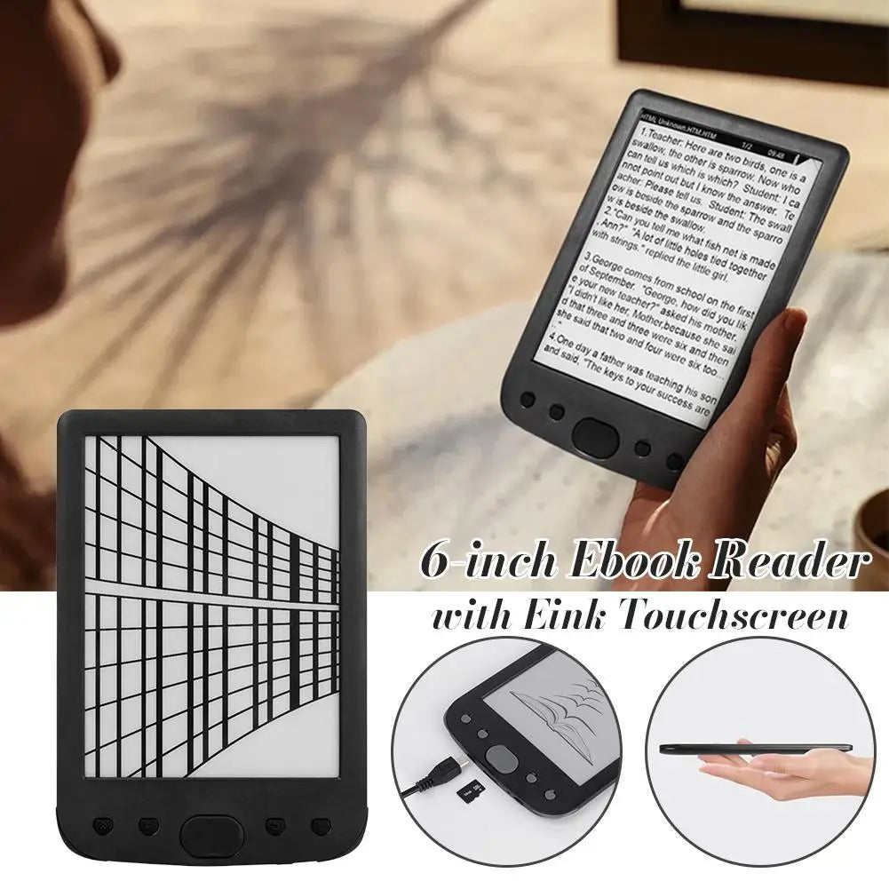 2026 New E-Book Reader - 6-Inch Glare-Free E-Ink Screen, 8GB Storage + TF Card Expansion, Adjustable Light, Ultra-Long Endurance