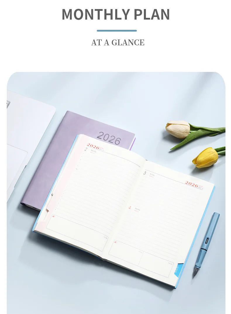 2026 A5 Daily Planner Notebook, 365 Days English Schedule Book, Productivity Journal For Work, Study And Time Management
