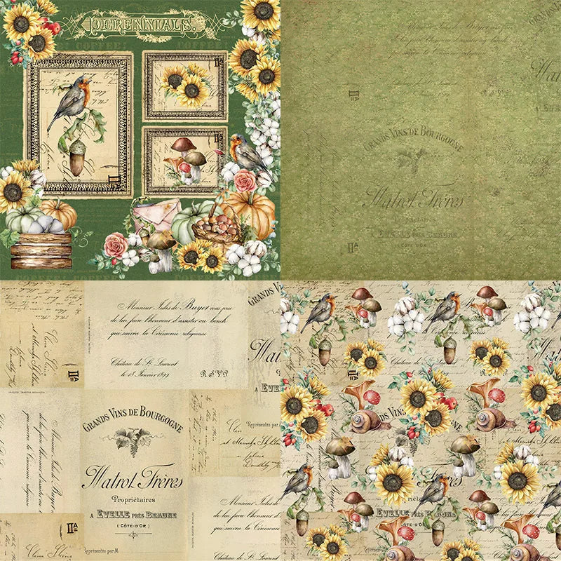 12 Sheet Scrapbooking Paper 15x15cm, Christmas Journal Planner Paper Pad Cardstock Backgrounds Card for DIY Art Craft Decoration