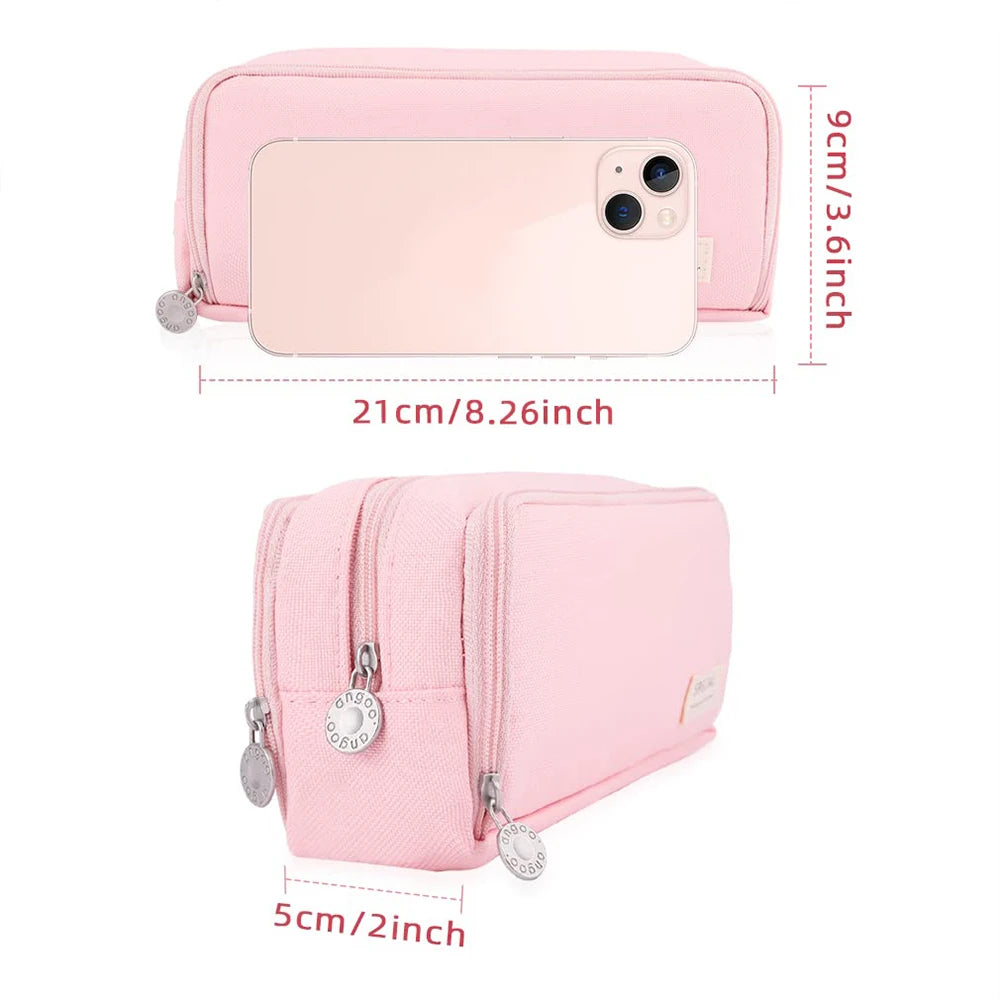 New extra large capacity portable pencil case, simple aesthetics lightweight and durable, ideal for students and offices