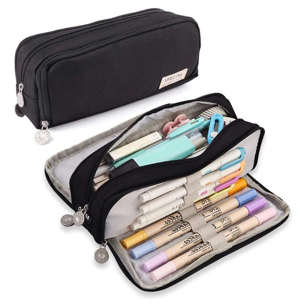 New extra large capacity portable pencil case, simple aesthetics lightweight and durable, ideal for students and offices