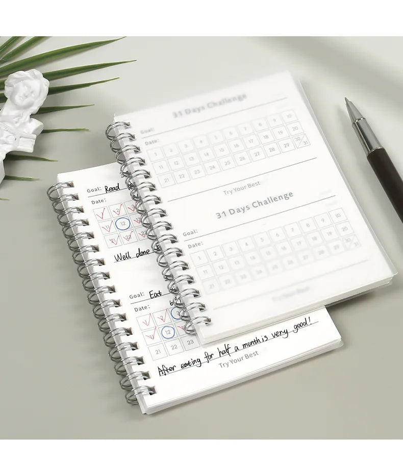 31 Days Planner Daily Challenge Notepad Self-Discipline Checklist Self-adhesive Memo Pads Mini Pocket Checklist Writing Pads