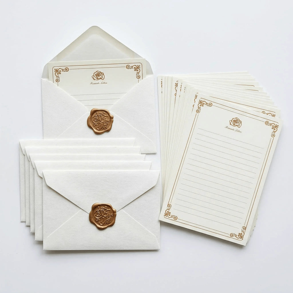 32pcs Vintage Stationery Paper Envelope Set Includes 6 Burlap Envelopes 20 Sheets of Writing Paper 6 Wax Seals for Invitations