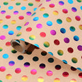 1Roll Extra Long Gift Wrap Paper-Very Large Roll(42.93x299.72 cm),Vibrant Multicolor Polka Dots in Pink,Blue,Golden,Green,Purple
