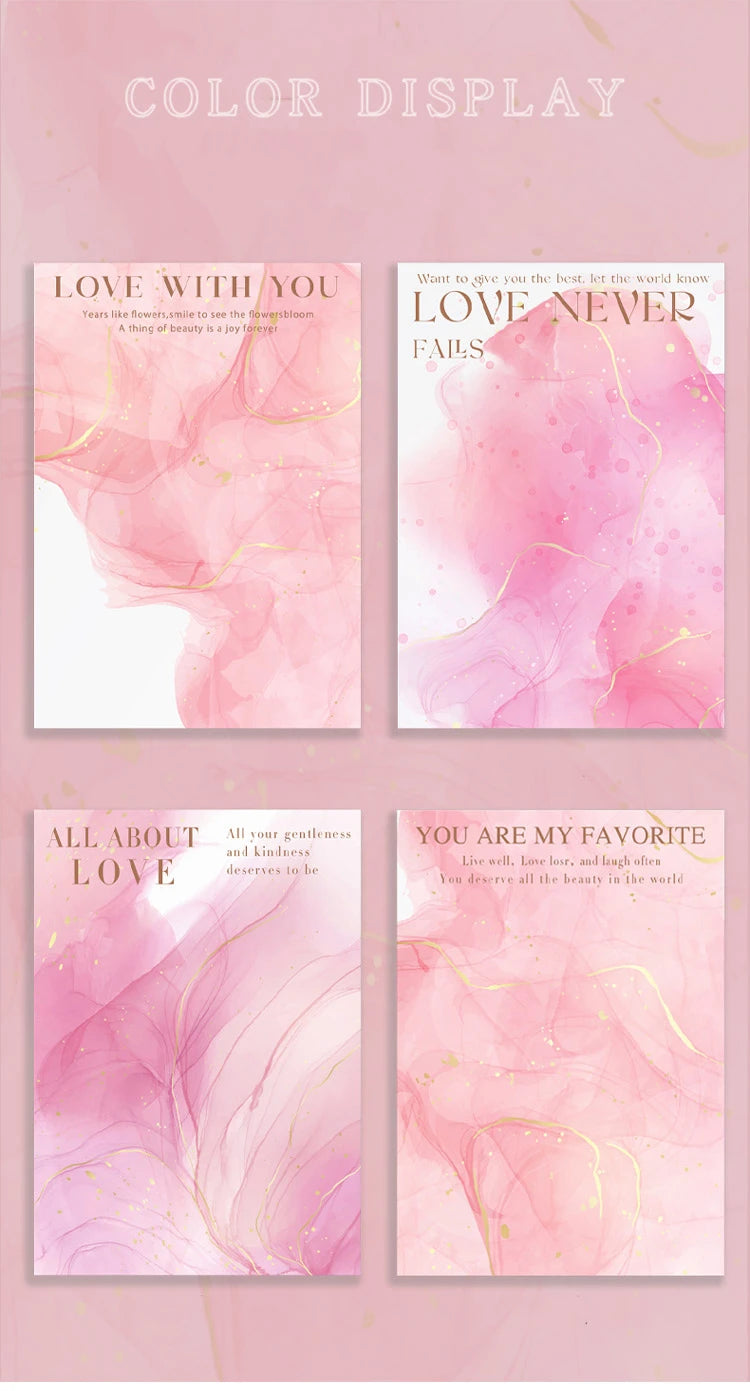 Valentine'S Day Gilded Flower Wrapping Paper, Gradient Korean Art Floral Wrapping Paper, Gift Paper, Flower Packaging Materials
