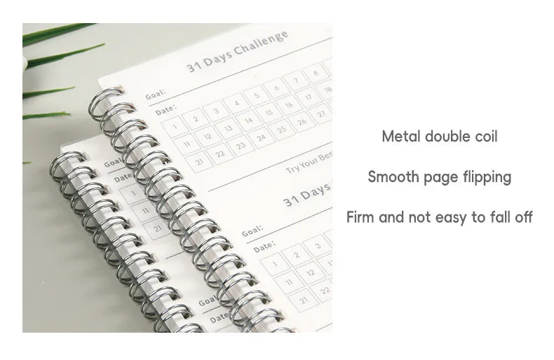 31 Days Planner Daily Challenge Notepad Self-Discipline Checklist Self-adhesive Memo Pads Mini Pocket Checklist Writing Pads