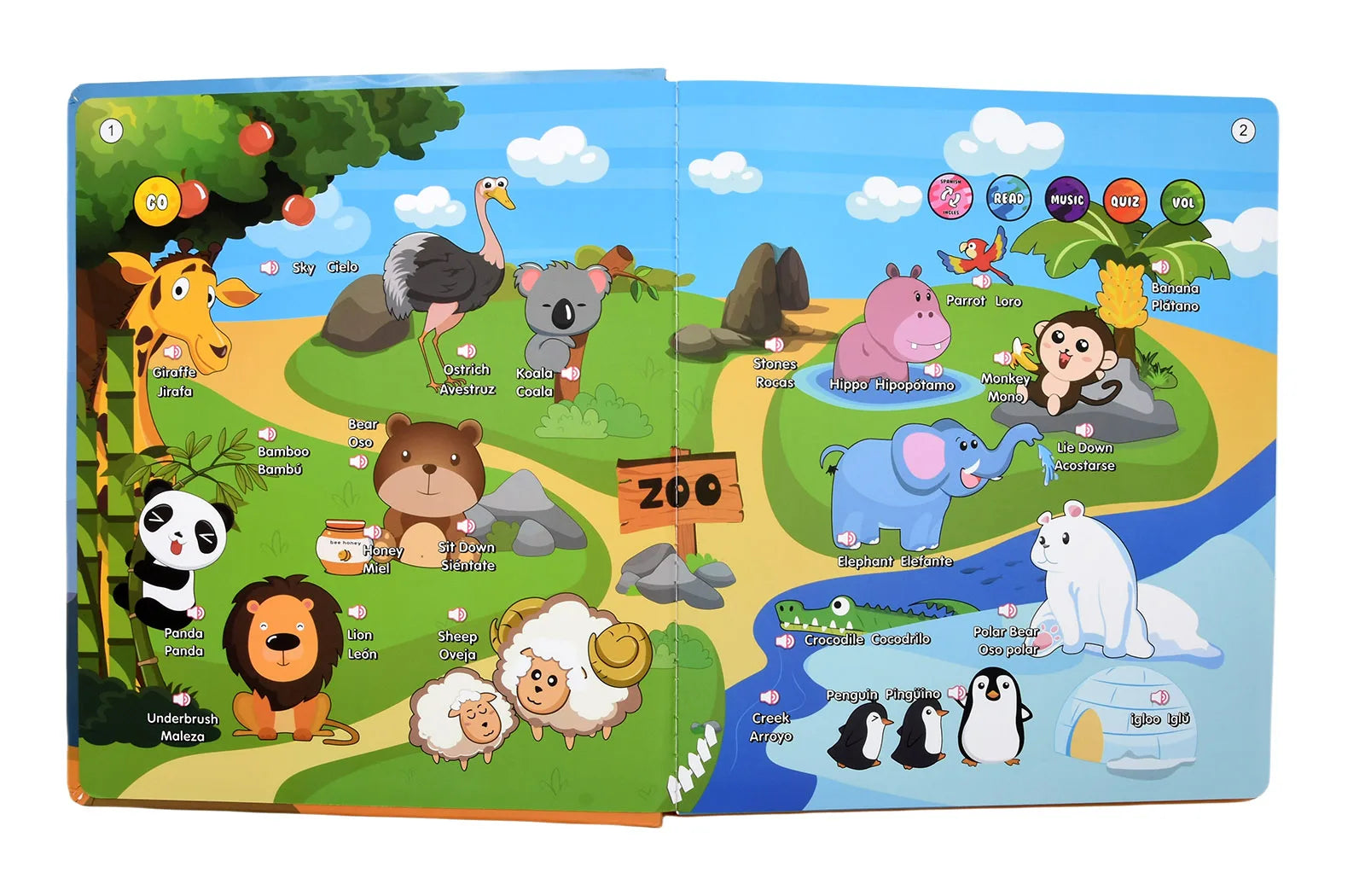 Spanish English Talking Learning Book for Kids Interactive Audio Sound Books Toddler Educational Toy To Learn Spanish Bilingual