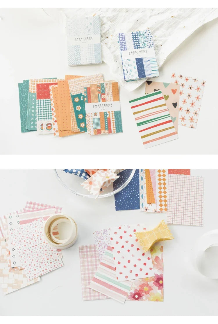 Journamm 50pcs Vintage Material Paper Cute Stationery Scrapbooking Cards for Journaling Project DIY Background Writable Paper