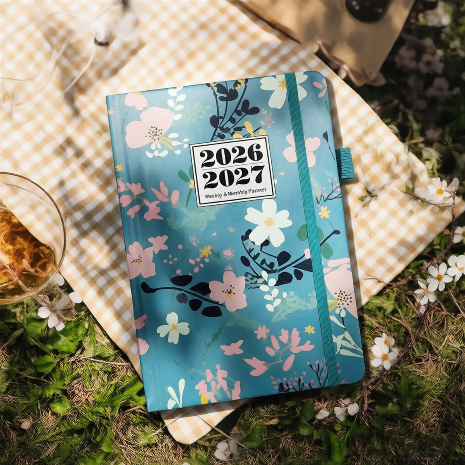 2026 2027 Floral Print Planner Weekly Monthly A5 Size 144 Pages Notebook Academic Daily Yearly Schedule Calendar Flower Design