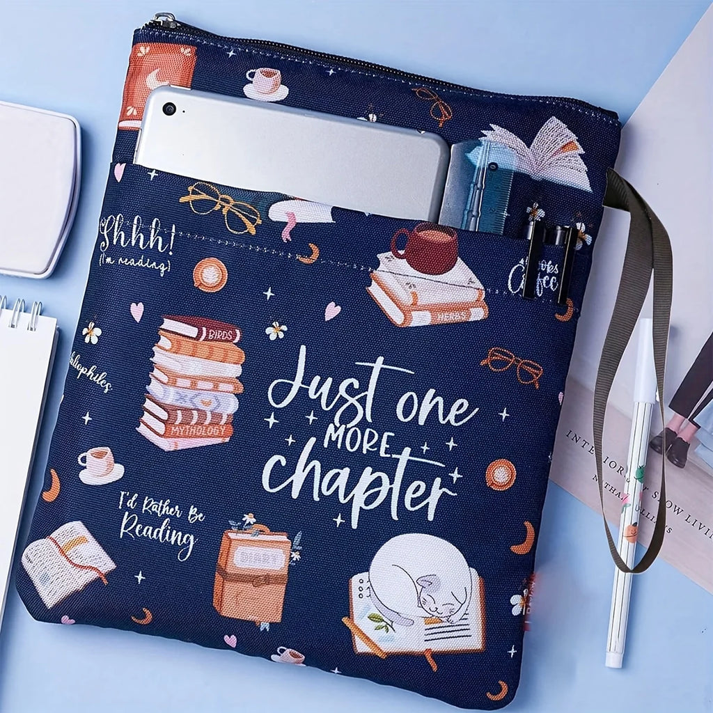1 "Just Another Chapter" Book Cover with Zipper and Front Pocket - Humorous Illustration, Suitable for Paperback Book Cover