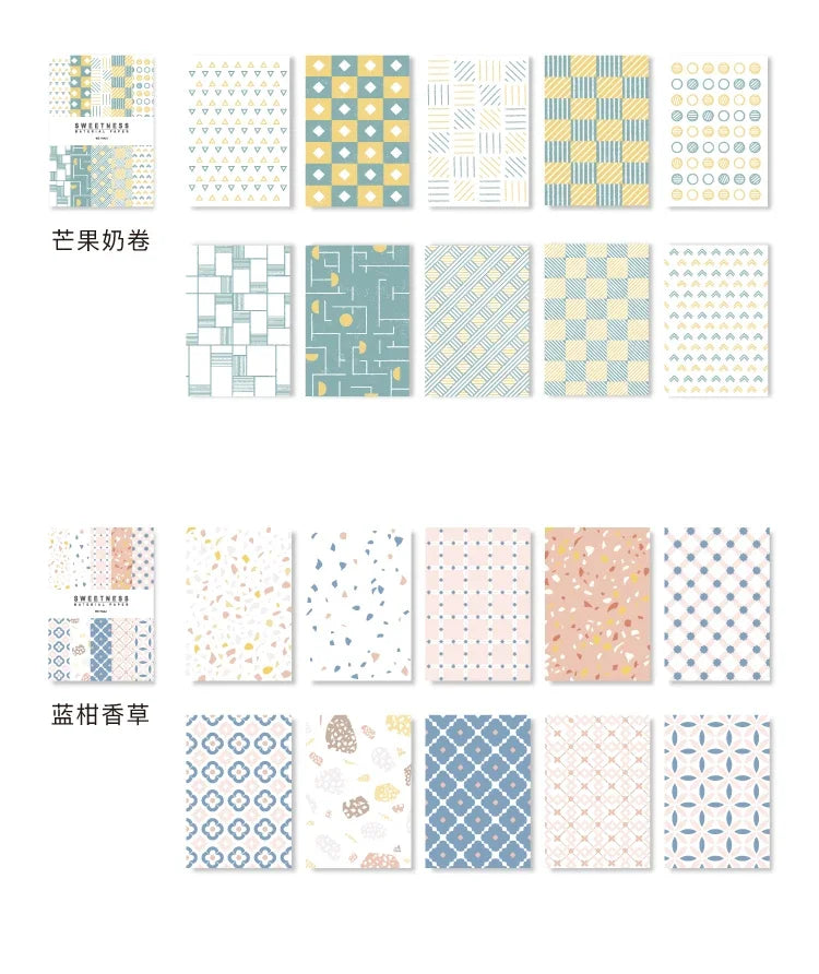 Journamm 50pcs Vintage Material Paper Cute Stationery Scrapbooking Cards for Journaling Project DIY Background Writable Paper