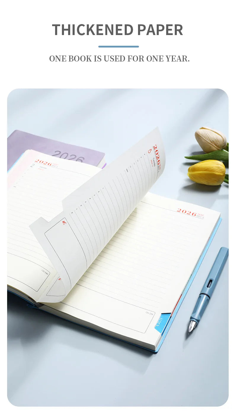 2026 A5 Daily Planner Notebook, 365 Days English Schedule Book, Productivity Journal For Work, Study And Time Management