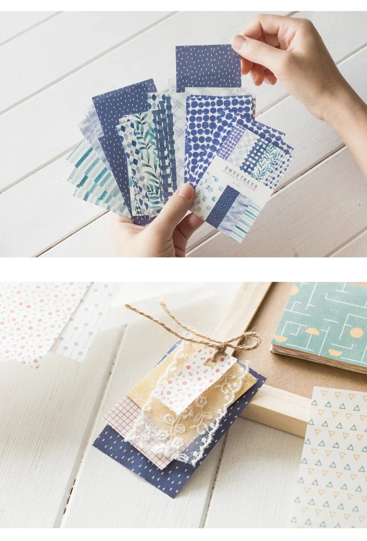 Journamm 50pcs Vintage Material Paper Cute Stationery Scrapbooking Cards for Journaling Project DIY Background Writable Paper