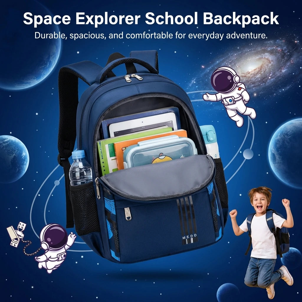Ergonomic Kids School Backpack Lightweight Waterproof Large Capacity with Adjustable Straps for Grade 1-6 Students