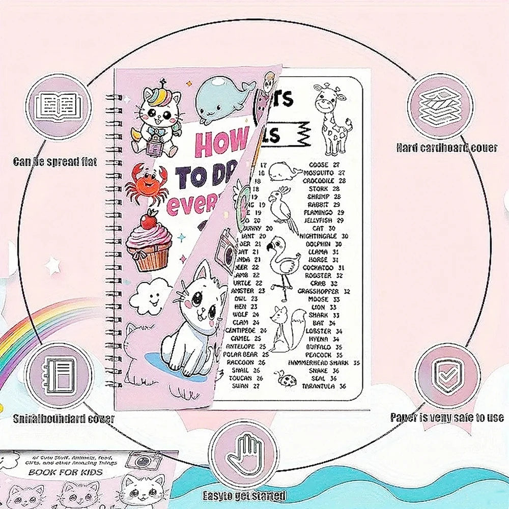 How to Draw Anything for Painting Enthusiast, 300 Cute Step-by-Step Simple Drawings of Adorable Things, Animals, Food, Gifts