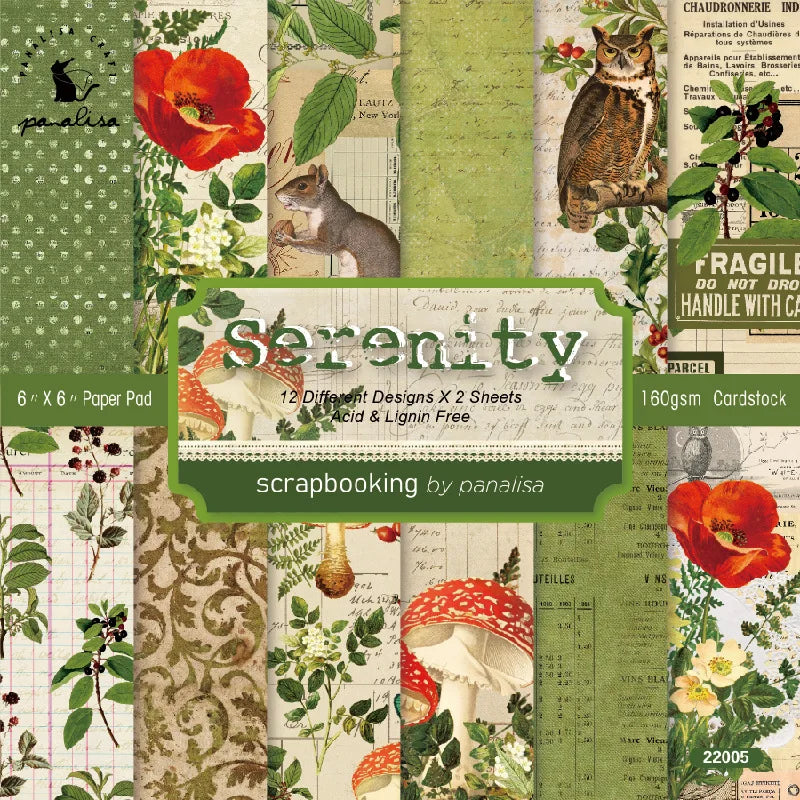 12 Sheet Scrapbooking Paper 15x15cm, Christmas Journal Planner Paper Pad Cardstock Backgrounds Card for DIY Art Craft Decoration