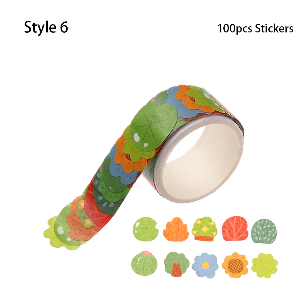 School Supplies Kawaii DIY Stationery Washi Tape Diary Label Sticky Paper Scrapbooking Sticker