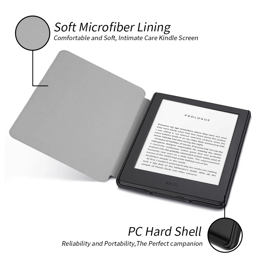 For Kindle Paperwhite Case 7/10/11th/12th Gen  For 2024 All-new Kindle 11th 2022 10th Cover Funda Protective Shell Flip E-book