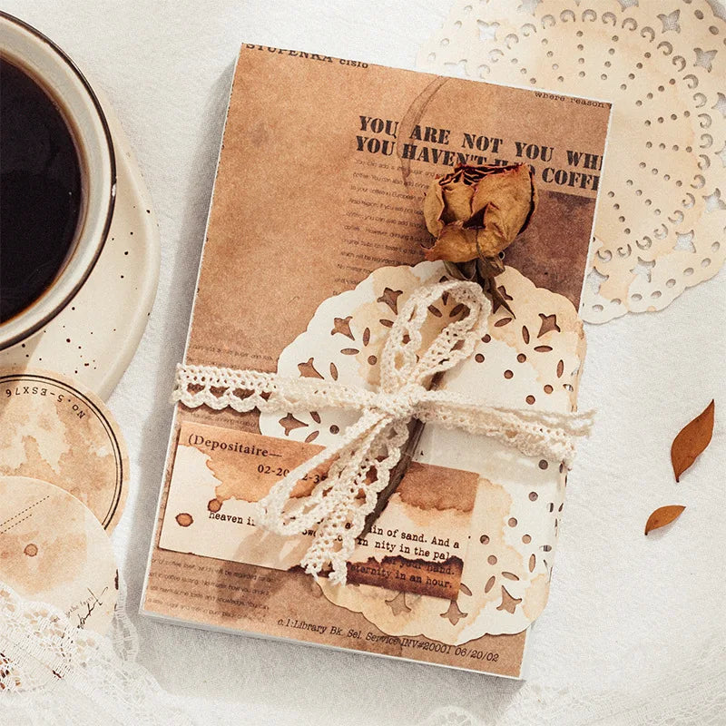 65 pcs/pack Coffee stain Style Decorative paper handmade DIY Diary Scrapbooking Background paper craft paper