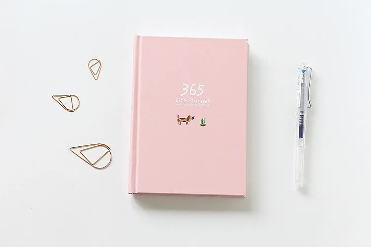 365 Planner Agenda Notebook Colorful Inner Page Illustration Yearly Daily Plan Journal Diary Book Record Life Stationery Gifts