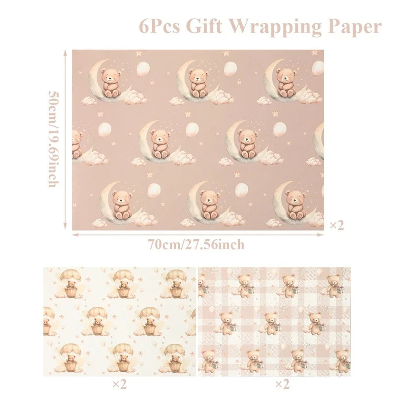 Gifts Packaging Paper Colorful Kids Birthday Wrap Craft Paper Decor Wrapping Gift Wrap Sheets For Decorative Crafts Birthday