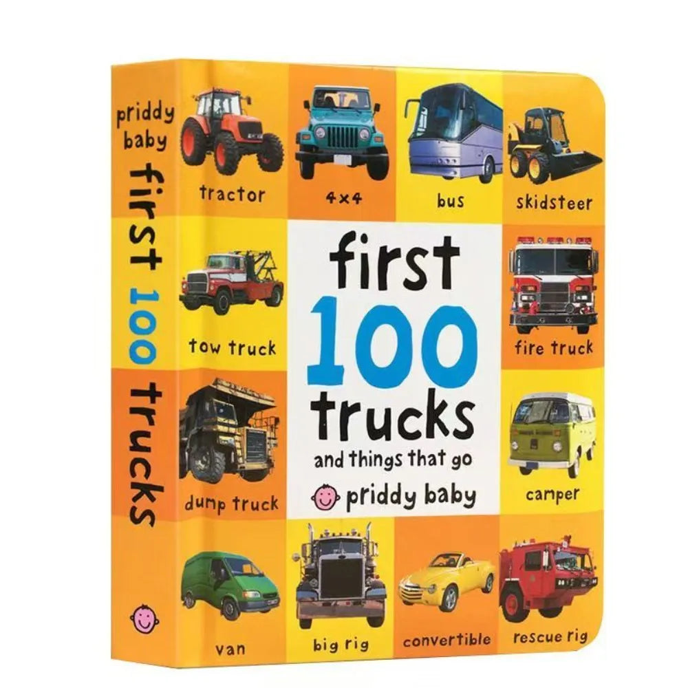 First 100 English Words Cardboard Book Language Learning Aids Vocabulary Building Bedtime Reading Learn to Read for Preschool