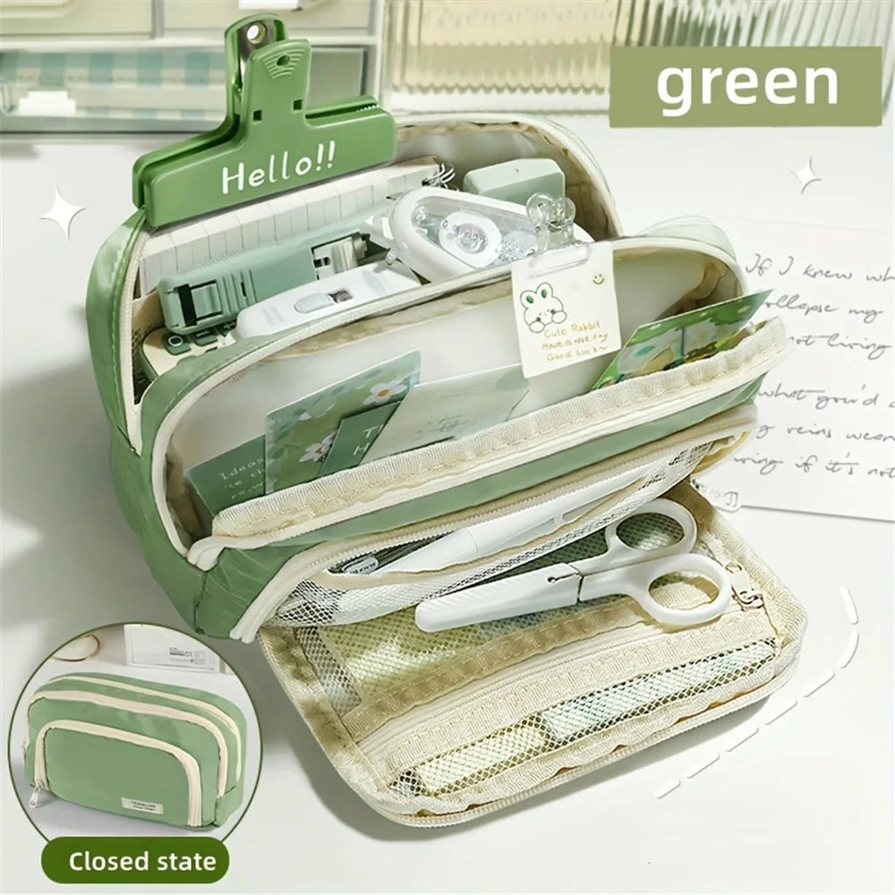Pencil Case Large Capacity Pencil Pouch Handheld Pen Bag Cosmetic Portable Gift for Office School Teen Girl Boy Men Women Adult