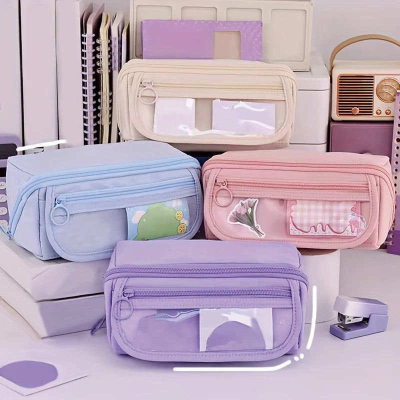Pencil Case Organizer  Large Capacity Multi-Compartment Desktop Storage for School & Office Supplies School Cases Pouch Big