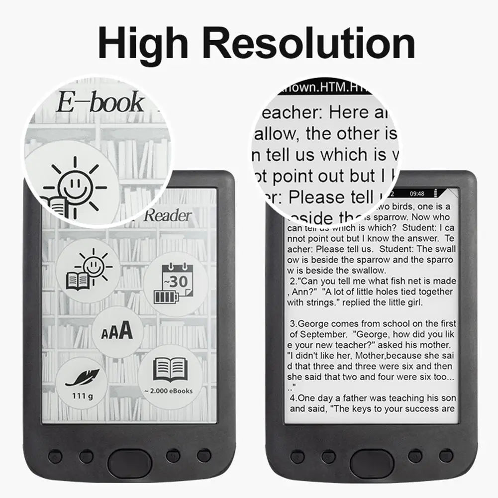 2026 New E-Book Reader - 6-Inch Glare-Free E-Ink Screen, 8GB Storage + TF Card Expansion, Adjustable Light, Ultra-Long Endurance