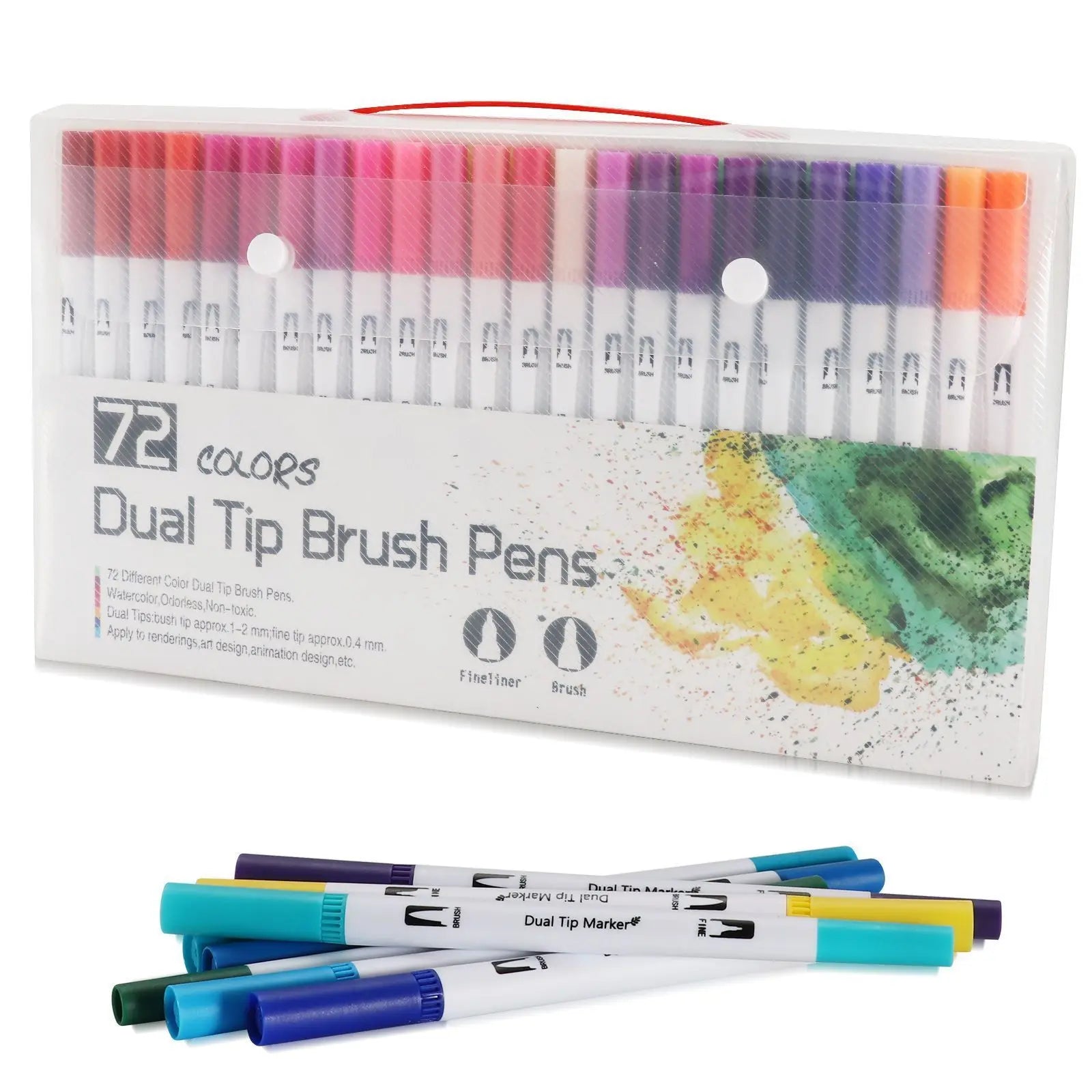 12-120 Colors Felt Tip Drawing Watercolor Art Markers Pen Dual Brush Fineliner Colouring Pen Set for Calligraphy Painting