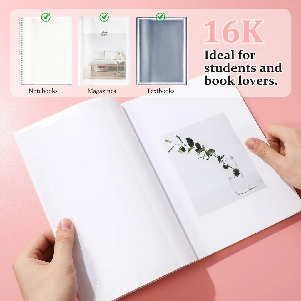 5 Pcs B5 Clear Book Cover Protect 16k Back Covers for Textbooks Waterproof Sleeves