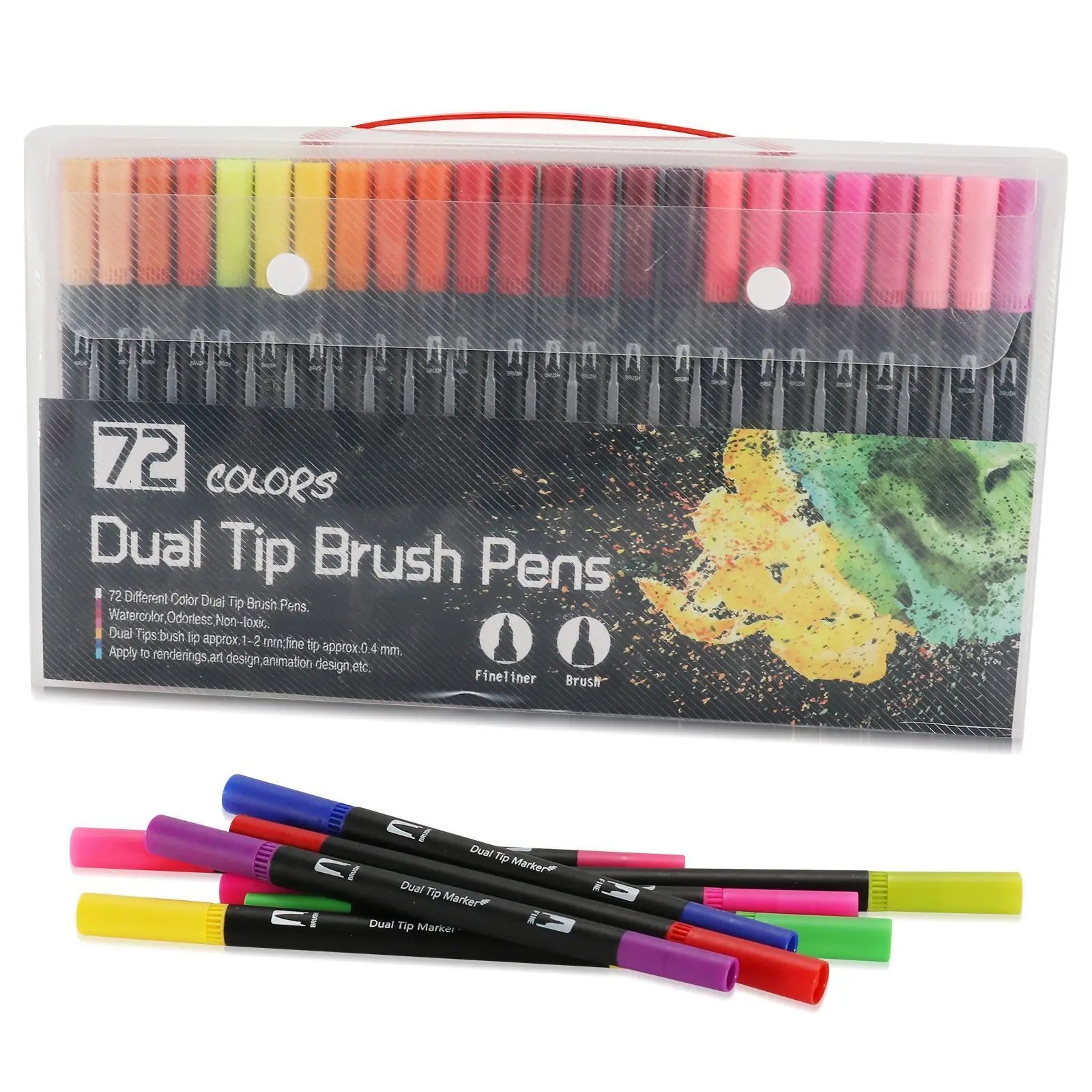 12-120 Colors Felt Tip Drawing Watercolor Art Markers Pen Dual Brush Fineliner Colouring Pen Set for Calligraphy Painting