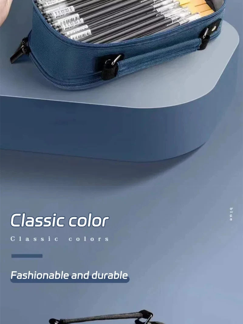 Pen Storage Bag Pencil Case 4 Layer Large Capacity Cosmetic High Quality Study Supplies Simple Student Stationary Boxes