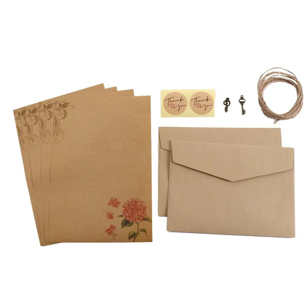 Stationery Flower Desig Letter Paper Craft Paper Kraft Paper Old Europe Style Letter Pad Writing Paper Retro Vintage Envelope