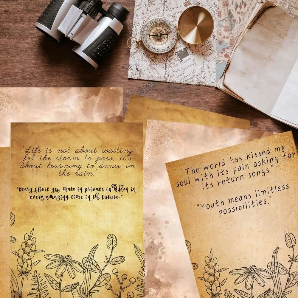 50 Sheets Vintage Stationery Writing Paper Classical Drawing Paper Printing Paper Thicker Simple Literary Scrapbook Letter Paper