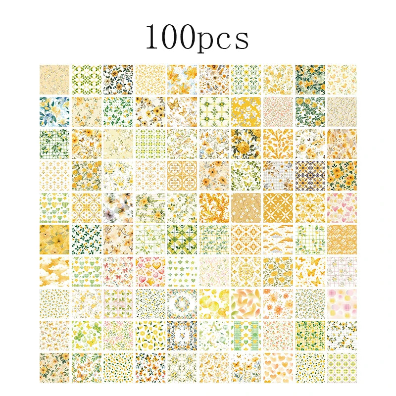 100pcs Vintage Paper Multi Style Deco Retro Stationery Supplies Writing Paper Junk Journal Label Scrapbooking Material Supplies