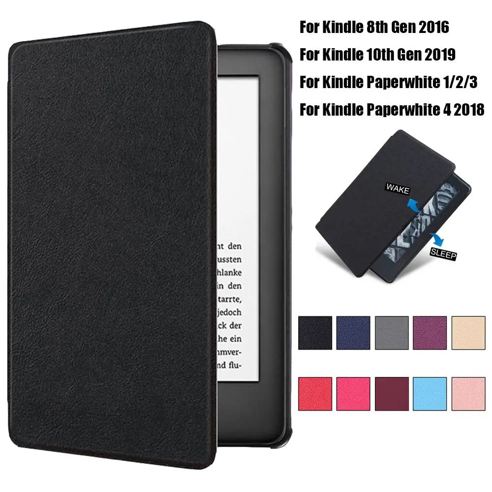 Ultra Slim Smart Case PU Leather Cover 6" eBook Reader Protective Shell For Kindle 8/10th Gen Paperwhite 1/2/3/4